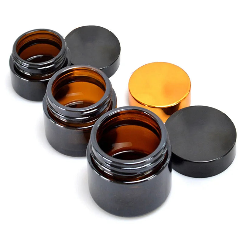 Hot Selling 1oz 2oz 4oz Amber Glass Jar for Face Eye Mask with Plastic Lid