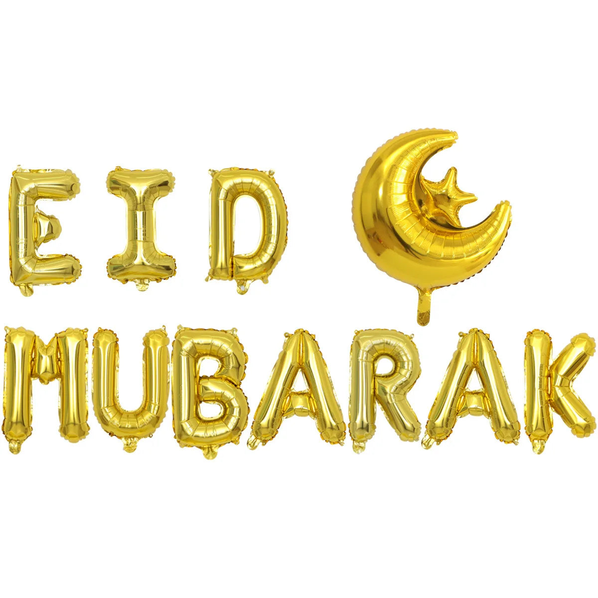 Eid Mubarak and Ramadan Mubarak Balloons Set Moon Star Foil Balloons for Kids Home Decor for Party Decoration-Y995
