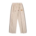 FORMLESSNESS 2026 Ss Fleece Men's Autumn Stripe Sports Flared Pants Pocket Elastic Plus Size Sweatpants for Men