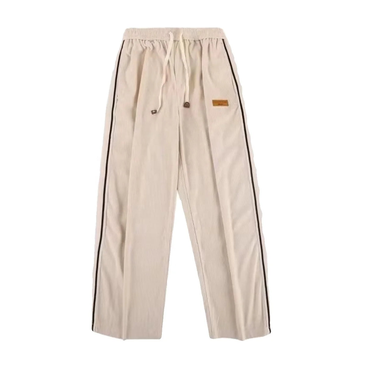 FORMLESSNESS 2026 Ss Fleece Men's Autumn Stripe Sports Flared Pants Pocket Elastic Plus Size Sweatpants for Men
