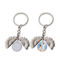 Sunflower Locket Keychains Sublimation Custom Metal Keychain