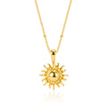 Fine Jewelry 925 Sterling Silver Gold Plated Sun Pendant Necklace for Women
