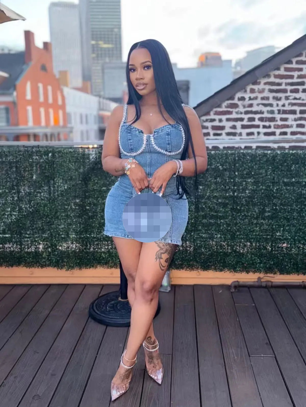 Summer Elegant Women Casual Dress Sleeveless Halter Mini Jean Dress Women Backless Blue Demin Sexy Dress