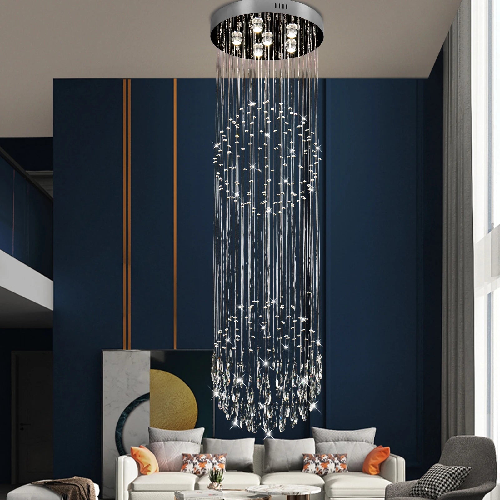 Modern Crystal Chandelier Pendant Lights 6 BULB Home Decor Living Room Ceiling Chandelier Lamp