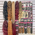 Julianna Kanekalon Heat Resistant Long Draw Strings Hairpiece Brazilian Wave Curly Synthetic Drawstring Hair Ponytail Extensions