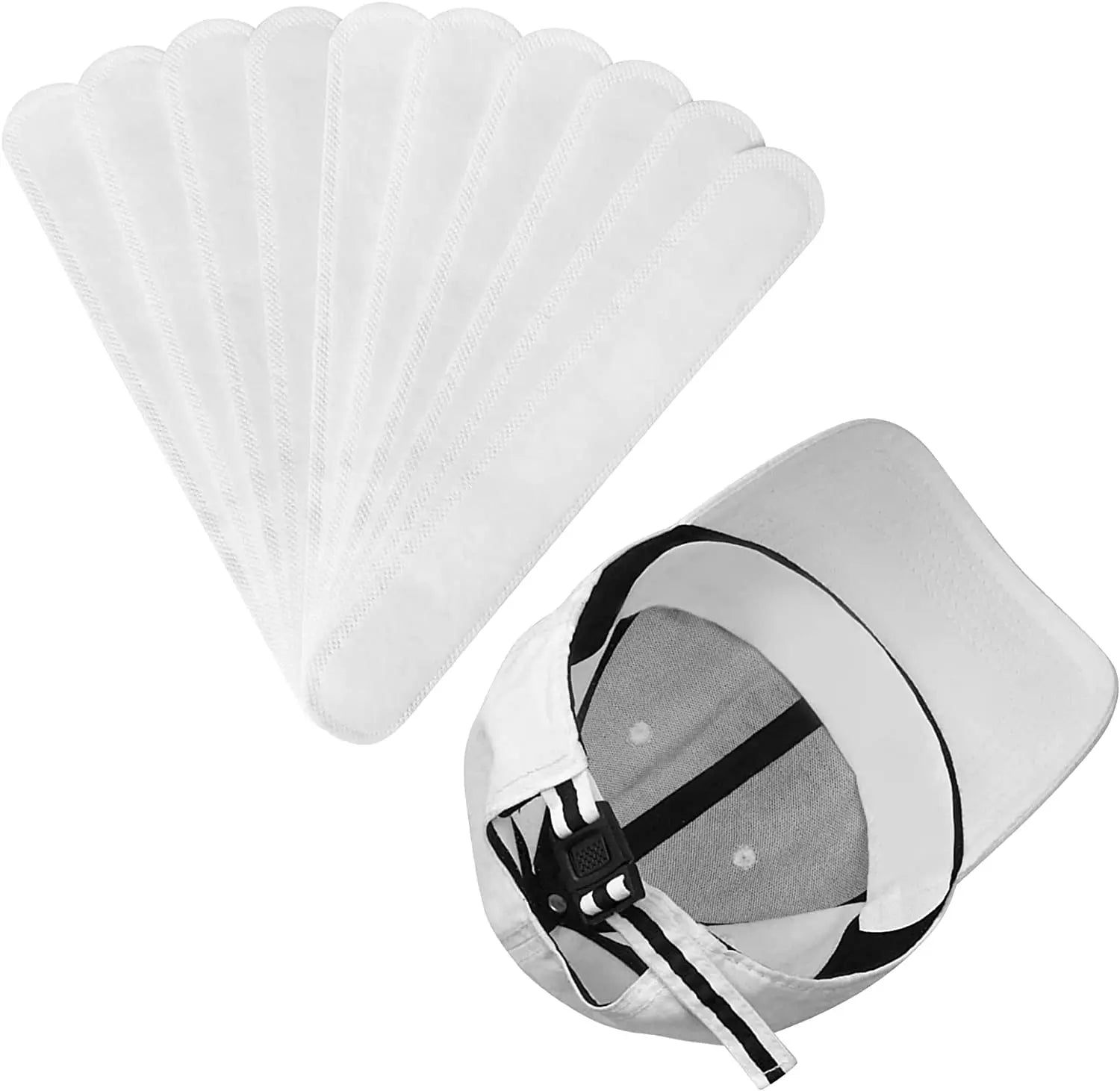 Disposable Sweat Hat Liners for Men Women Golf Hat Liner Cap Absorbent Sweat Pad for Baseball Caps Hat Sweat Protector White