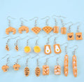 Handmade Simulation Croissant French Bread Toast Drop Earrings Cute Unique Food Earrings for Women Girls