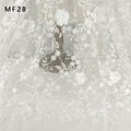 Wholesale Luxury White  Embroidery  Mesh Lace  Fabric for Fashion Wedding Dress