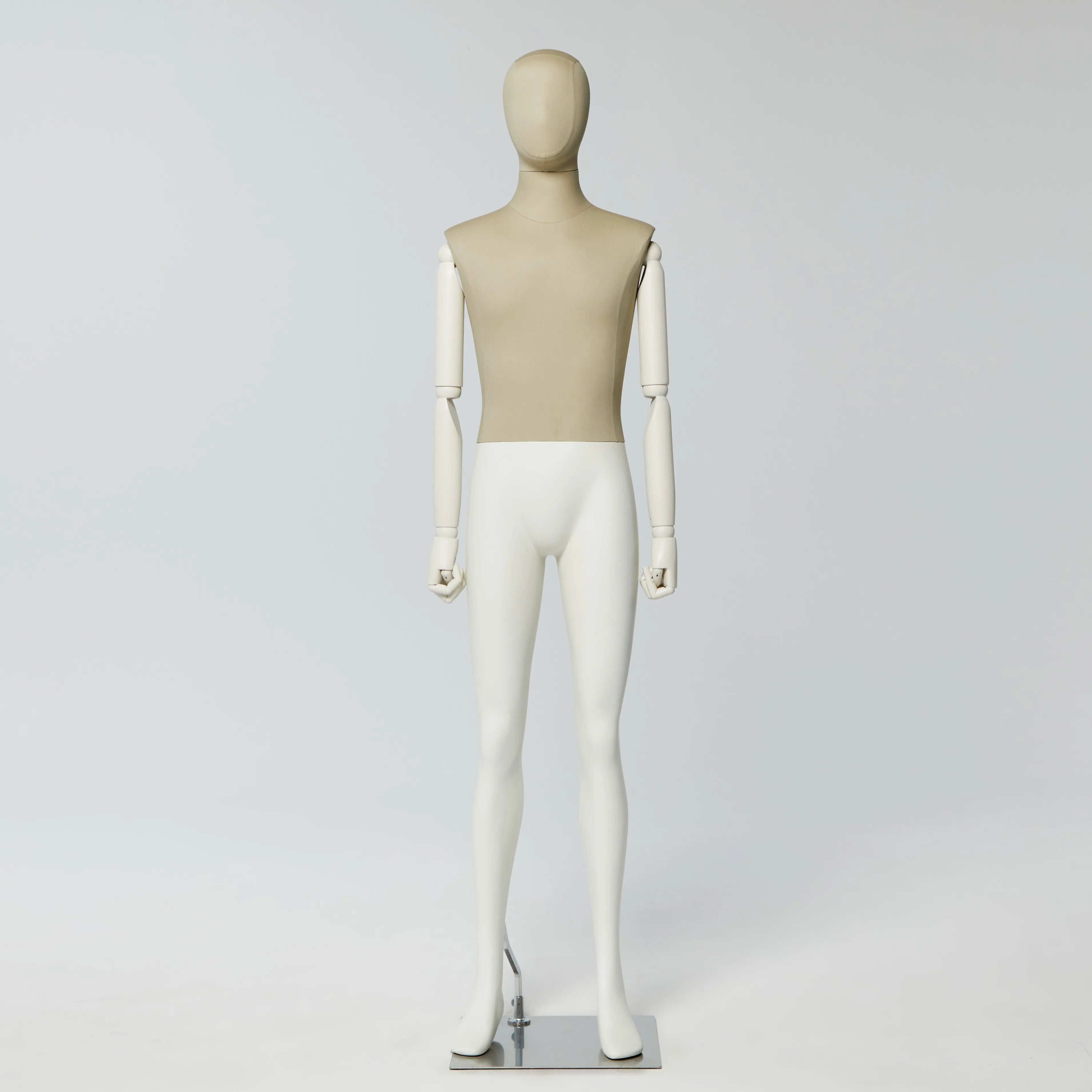 Clothing Store Window Display Male Full Body FRP with Wooden Arms European Original Straight Standing Mannequin