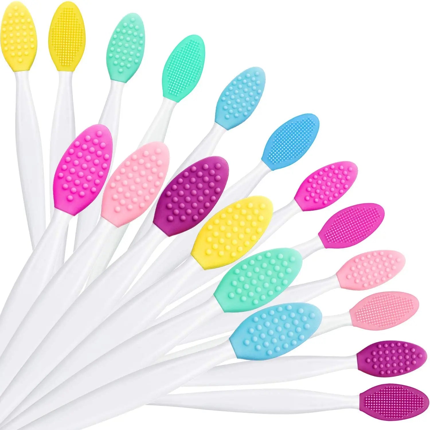 6 Colors Silicone Exfoliating Lip Brush Double-sided Lip Scrub Brush Soft Cleaning Beauty Tool for Smoother Skin