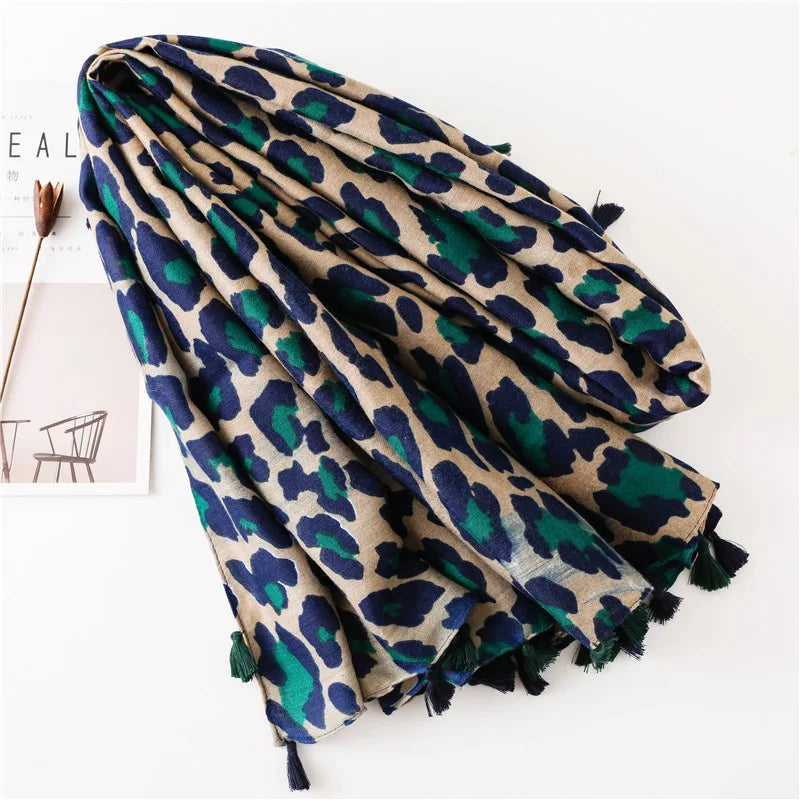 Wholesale Muslim Printed Shawl Autumn Luxury Long Cotton Linen Soft for Women