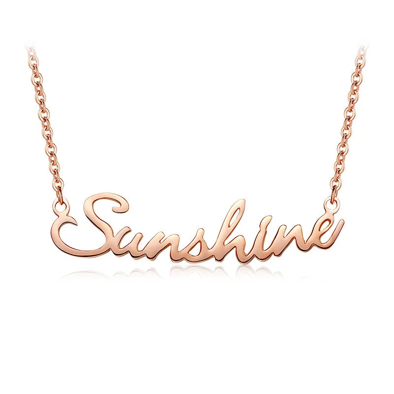 Custom S925 Sterling Silver Letter Name Pendant Necklace Gold Plated Women's Valentine Gift Jewelry with Personalized Design
