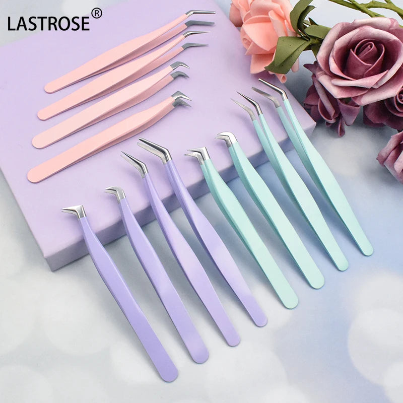 Private Label Tweezers for Lash Extension Own Brand Tweezers Fiber Tips Eyelash Tools Stainless Steel