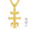 Religious Jewelry 18K Gold Plated Dainty Jewellery Manufacturers 925 Sterling Silver Double Cross Caravaca Pendant Necklace