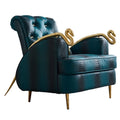 Foshan Factory Special Design Small Living Room Gold Metal Leg Relaxing Sofa Chair
