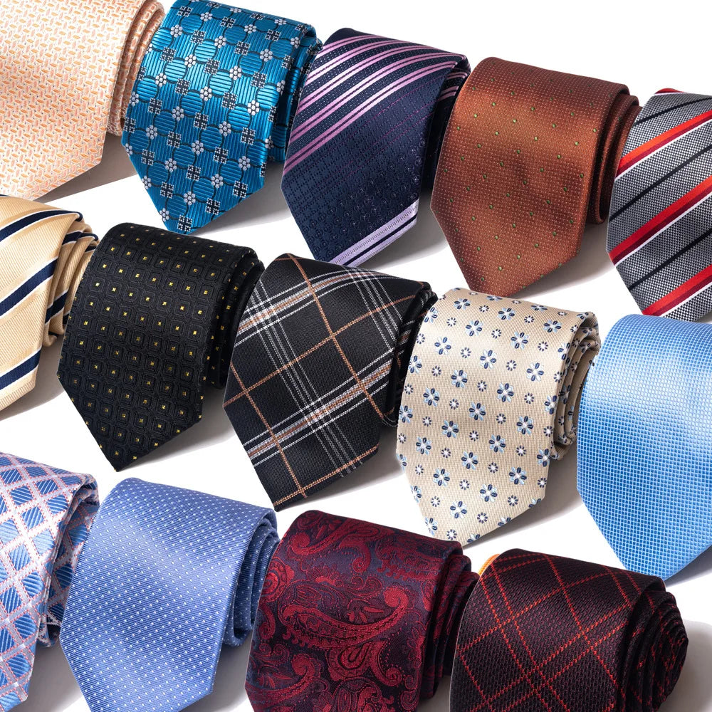 PLT05 Wholesale 58 Colors Men's Silk Tie 2024 New Business Formal Ties Polyester Groom Wedding 8CM Stripes Neck Tie for Men