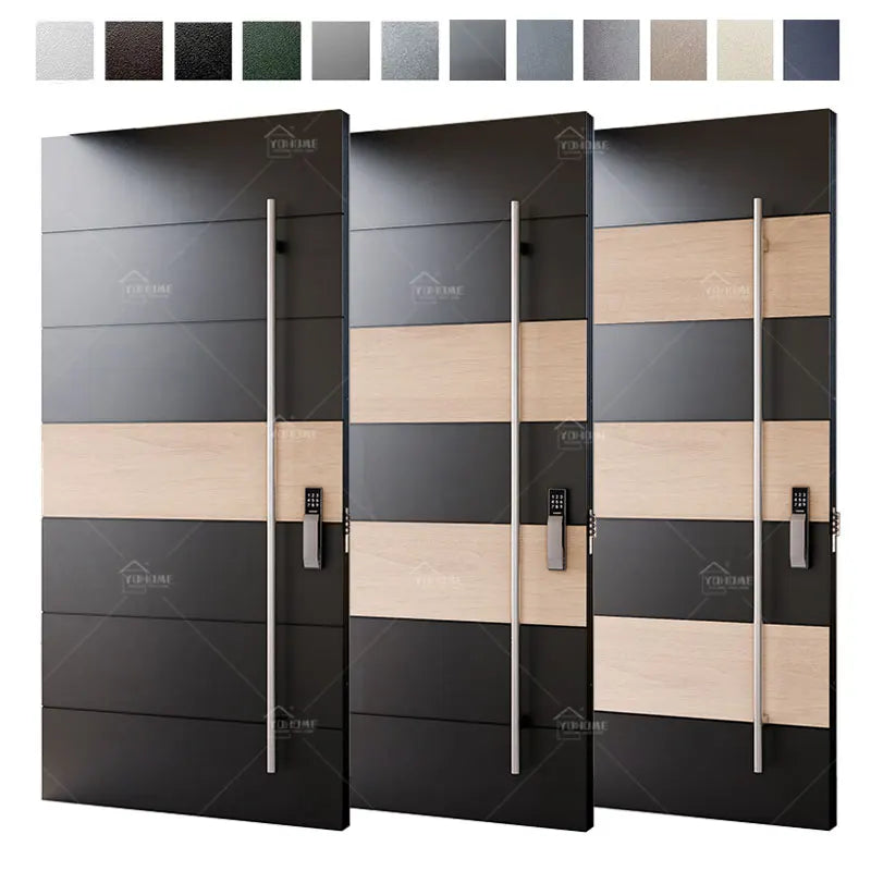 Foshan Yohome Main Entrance Door Design Security Modern Hotel Villa Soundproof Front Pivot Cast Aluminum Entry Door