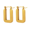 Custom Elegant Fashion Statement Stainless Steel Gold Plated Waterproof Minimalistic Geometric Earrings Set