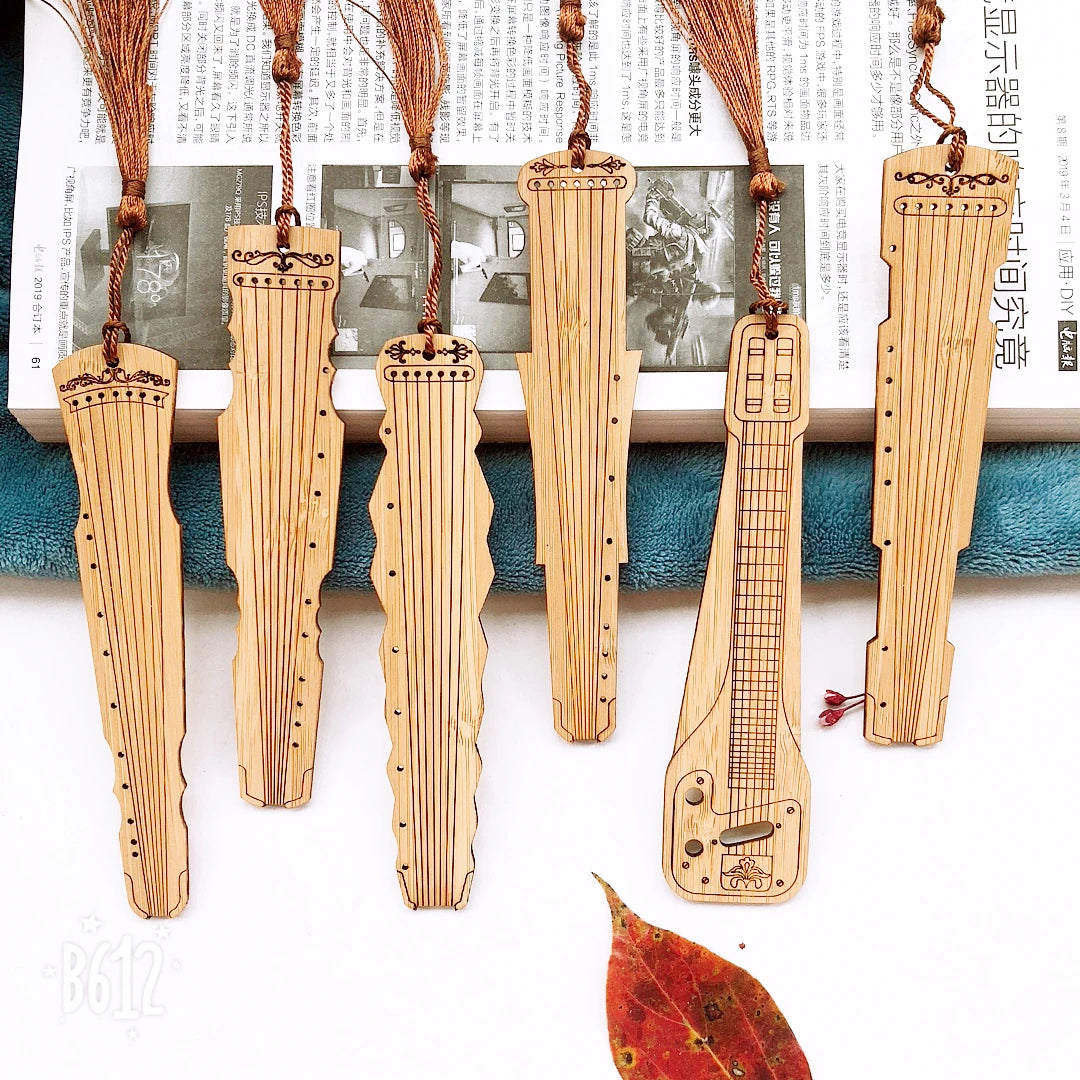 China Customized Classical Instruments Bamboo Bookmark Eco-Friendly Carved Feature