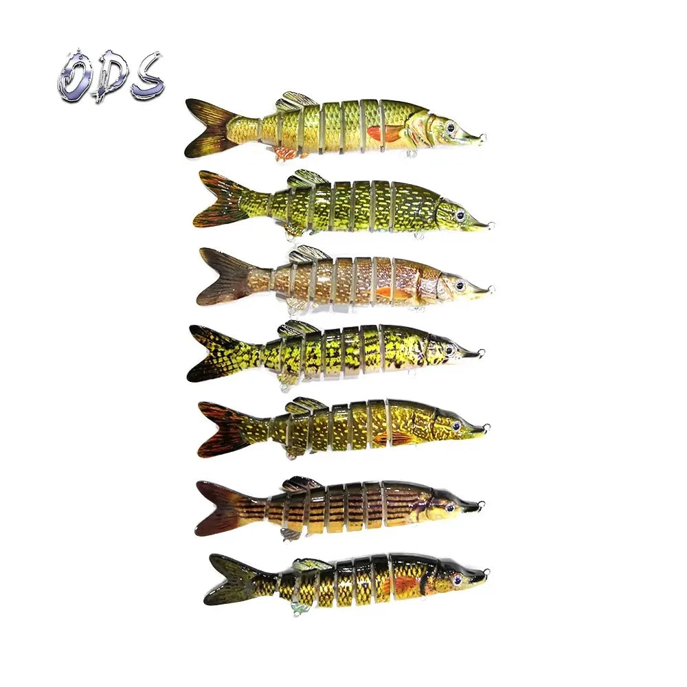 ABS Hard Plastic 8 Segment 14mm 27g Multi-Jointed Swim Bait Action Fishing Lures for River Lake Stream Fishing Printed Condition