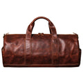 Vintage Genuine Leather Duffel Gym Sports Bag Zipper Closure Overnight Weekend Travel for Men and Women