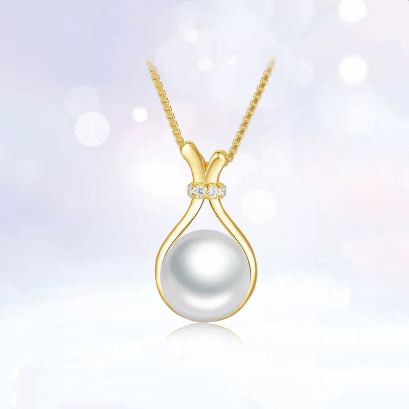Fine Fashion Non Fading Fresh Water Pearl Woman Pendant Sterling Silver 925 Chains Gold Plated Jewelry Necklaces