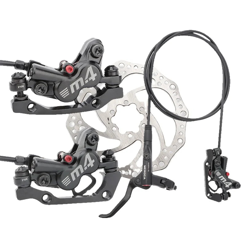 MEROCA 4 Piston 800 1400mm Bicycle Oil Pressure Hydraulic Disc Brake Set for MTB Road Bike