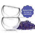Teapot Matching Set Double Wall Tea Cup 50ml Mini Capacity Double Wall Glass Tea Cup