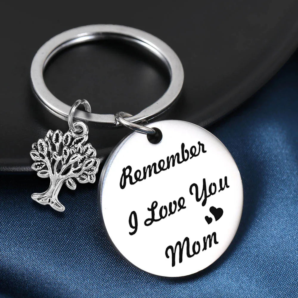 Stainless Steel Family Mom Dad Papa Nana Grandpa Grandma Keychain Key Rings Mother's Day Father's Day Birthday Gift Key Chain