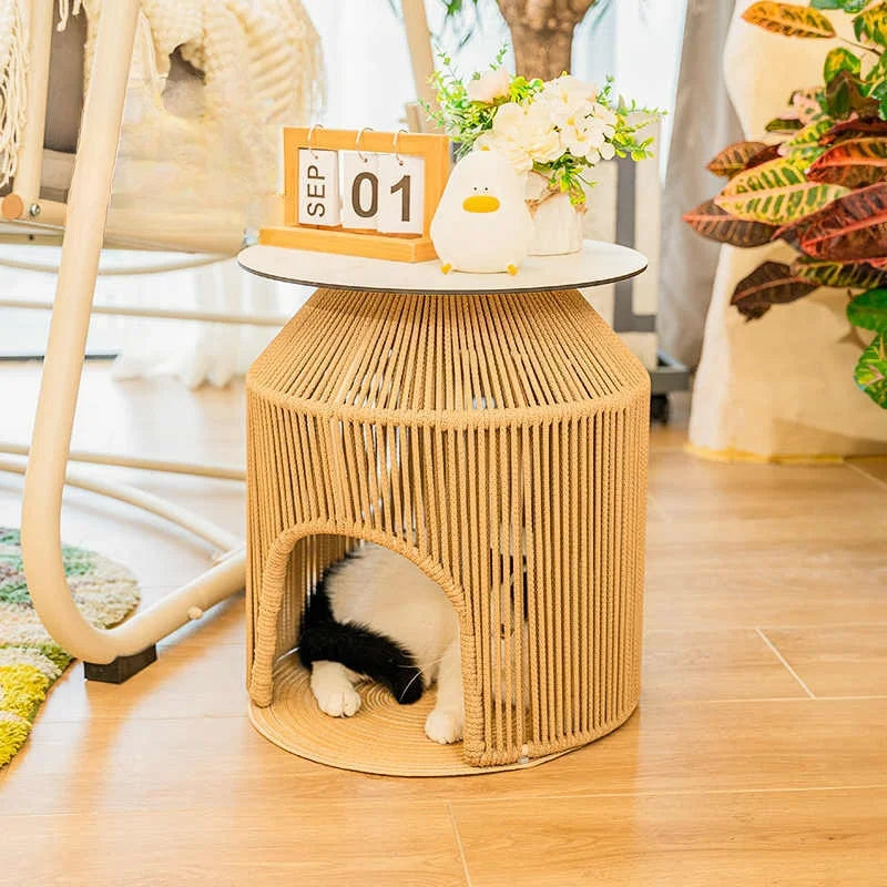 Creative Sofa Living Room Balcony Rope Woven Net Red Dog House Cat House Small Round Table Coffee Table