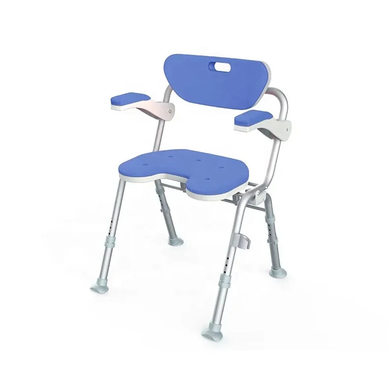 MSMT 040019 Modern Hospital Elderly Steel Frame Folding Shower Chair Seat Anti-slip Bathroom Furniture-Bath Stool Shower Bench