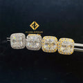 Wholesale Price Hip Hop Iced Out Style Jewelry 925 Silver VVS1 Asscher Moissanite Diamond Screw Back Stud Earrings Man Gift