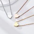 Trendy Waterproof Silver Rose 18K Gold Plated Titanium Stainless Steel Women Charm Heart Shaped Pendant Necklace Jewelry