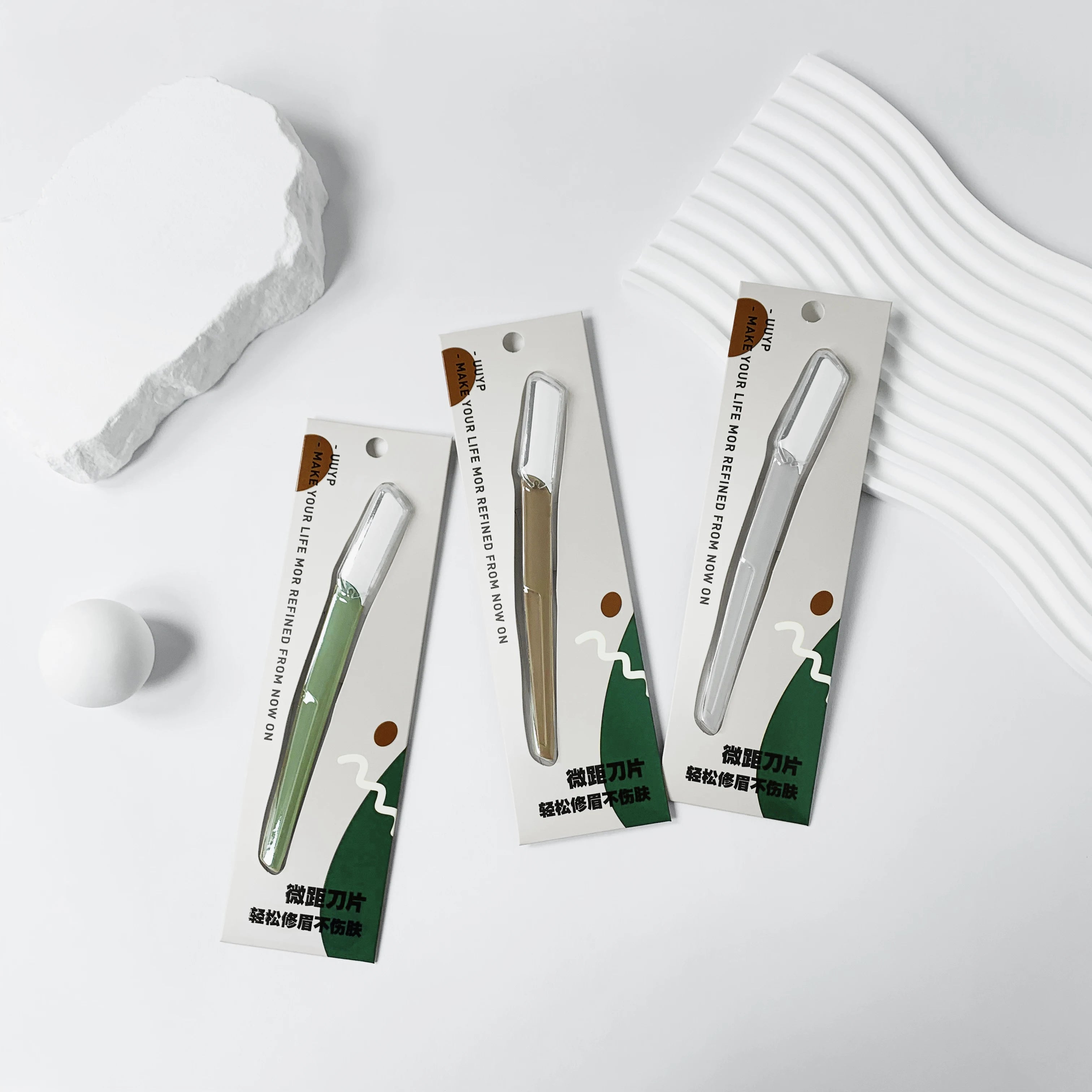 New Design Stainless Steel Comfortable Handle Eyebrow Trimmer Women's Face Razor Hair Remover Cosmetic Beauty Makeup Tools