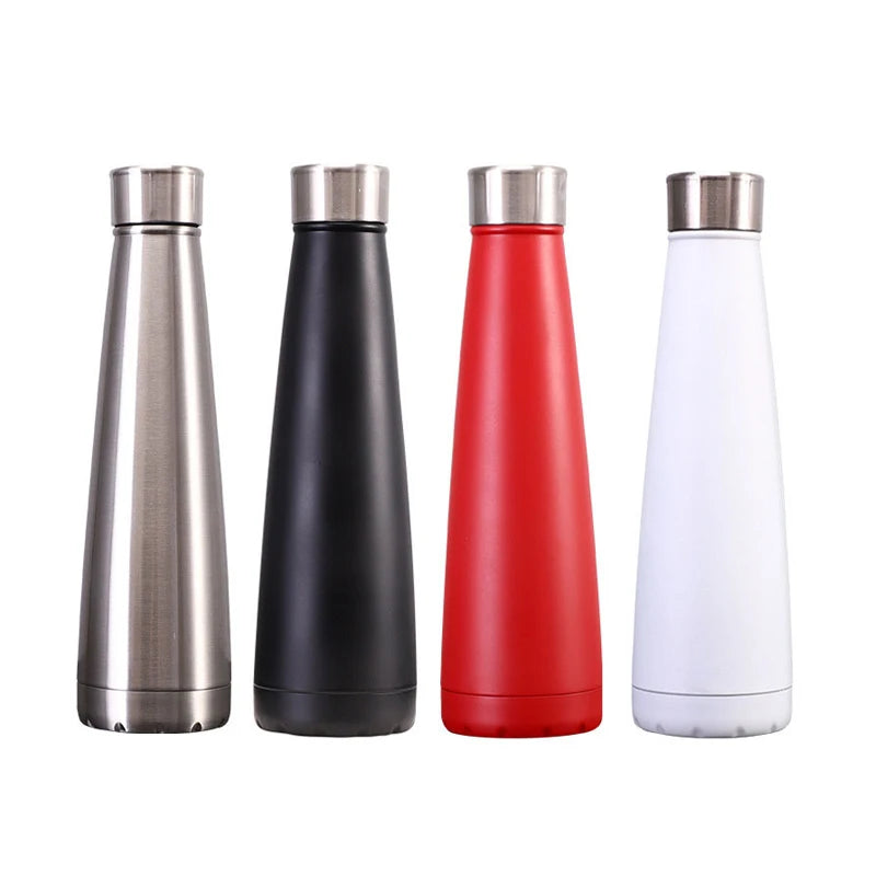 FX Factory 450ml Self Driving Hot Leak-Proof Vacuum Flask Thermos Cup Stainless Steel 12-24 Hours Outdoor Sports Water Bottle