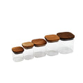 Hot Selling 150ml 300ml 500ml Airtight Square High Borosilicate Glass Jar With Bamboo Lid & Silicone Ring