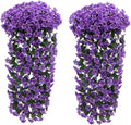 Lifelike Faux Wisteria Vine Artificial Hanging Basket Flowers for Christmas and Valentine's Day Decor Purple Ivy Garland MegaBDM
