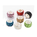 Alloy Enamel Beads With Big Hole Lampwork Jewelry Bead With Rhinestone Decoration for Bracelet Jewelry Making