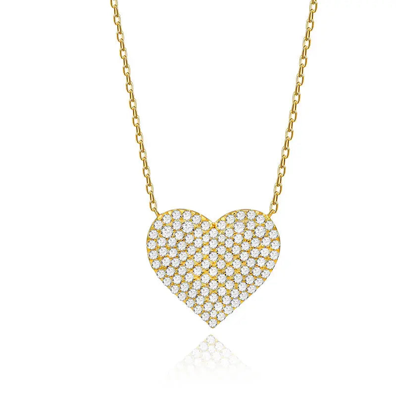 Heart Jewelry Fashion Temperament Exquisite Love Pendant S925 Sterling Silver Careful Heart Ladies Necklace