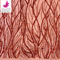 2023 Good-quality African Red Lace Embroidered Sequins Beaded Bridal Dress  HY1842