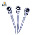 LINYI QUEEN 19/21mm Box Double Chrome Vanadium Bi Hexagon Socket Short Handle Podger Ratchet Wrench for Scaffolding