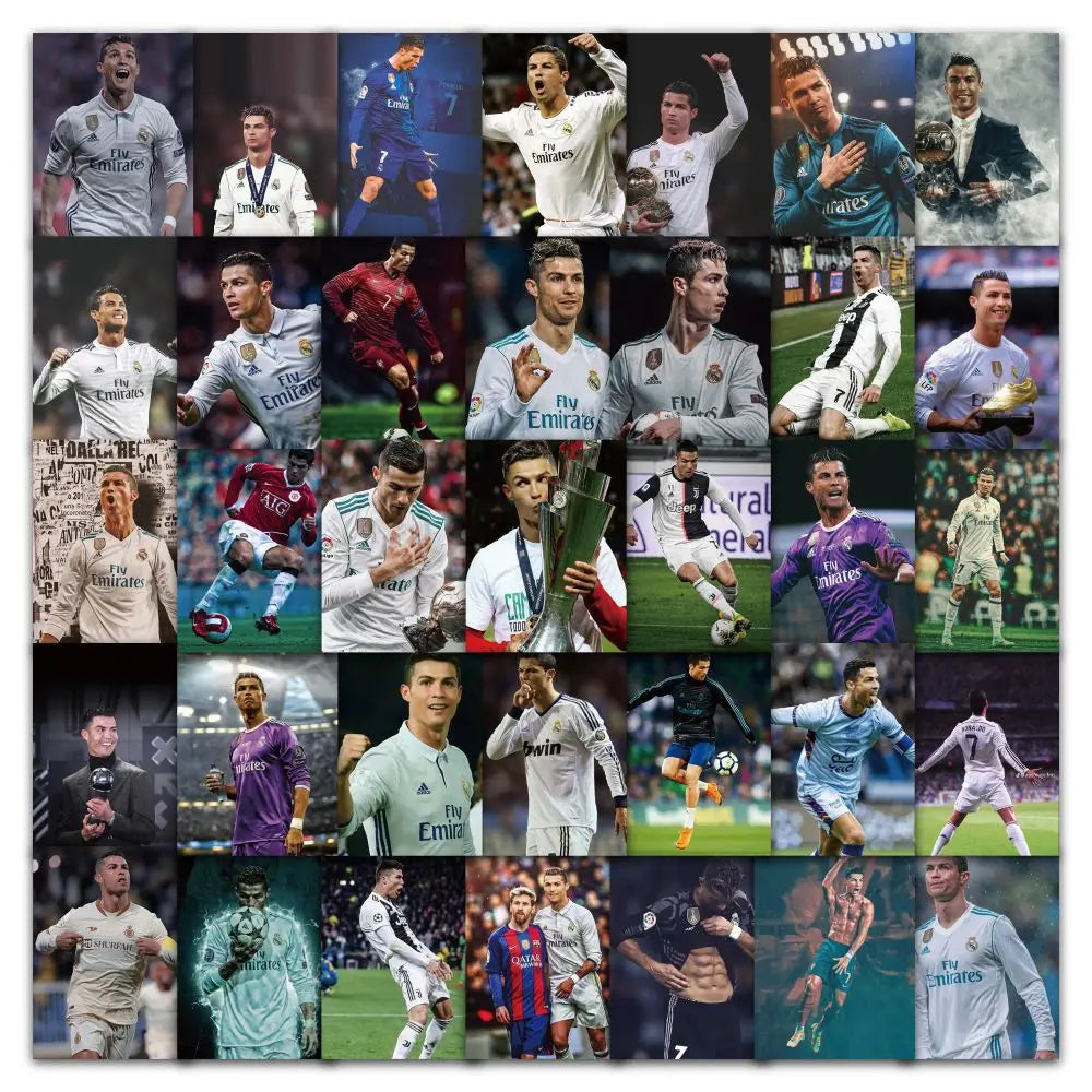 Newly 60PCS Soccer Superstar Football Popular Player Ronald Sticker Sheet