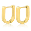 Simple Minimalist Stainless Steel Gold Plated Dainty Geometric U Shaped Hoop Earrings