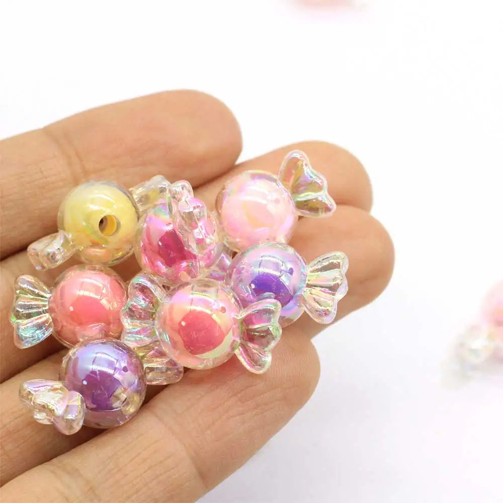 500g AB Colors Acrylic Candy Beads Multicolor Sweet Cute DIY Findings for Jewelry Making About 22mm X12mm with 2mm Hole