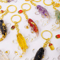 Wholesale Fashion Natural Healing Handmade Crystal Gravel Resin Fishes Keychain for Gift