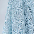 Latest Quality Sky Blue Cupion Lace Fabric African Guipure Embroidered Lace Dress Fabric