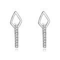 925 sterling silver simple diamond row stud earrings for women