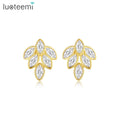 LUOTEEMI Korean Earring New Jewelry Flower Elegant Lady Fashion Woman Trendy Zirconia Cute Earing for Girl