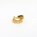 Fenny 18K Gold Plated Wholesale Stylish Irregular Multi-layer Cross Stainless Steel Index Finger Ring Trendy for Women