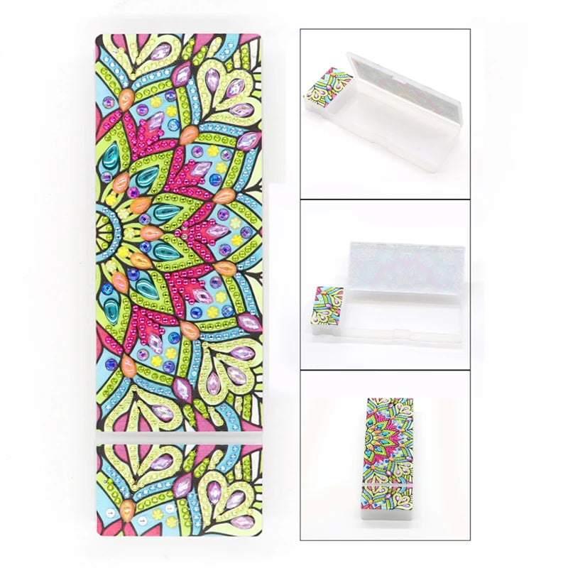 5d DIY Diamond Painting Pencil Case 2 Grids Crystal Special Shaped Diamond Children's Stationery Storage Box